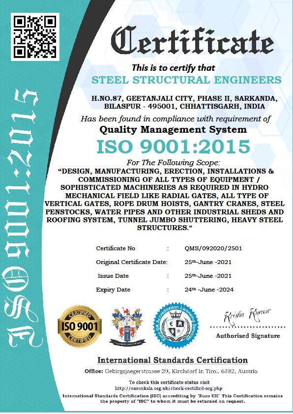 ISO 9001:2015 certificate
